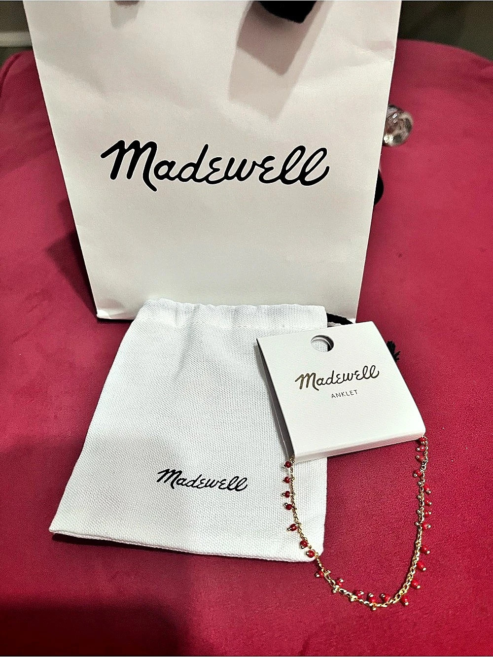 Madewell Anklet Gold-Tone Chain NWT